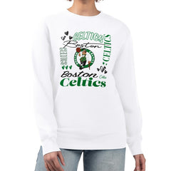 Boston Celtics G-III 4Her by Carl Banks Women's Collage Team Graphic Fleece Pullover Sweatshirt Outlet