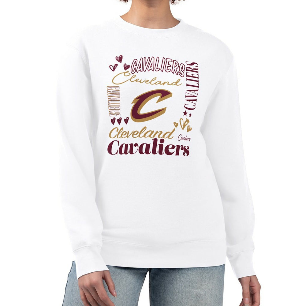 Cleveland Cavaliers G-III 4Her by Carl Banks Women's Collage Team Graphic Fleece Pullover Sweatshirt sale Outlet