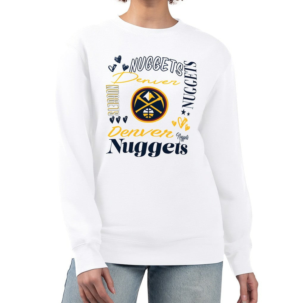 Denver Nuggets G-III 4Her by Carl Banks Women's Collage Team Graphic Fleece Pullover Sweatshirt sale Discount