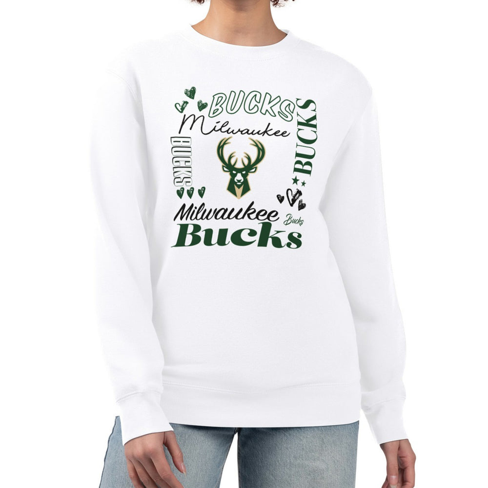 Milwaukee Bucks G-III 4Her by Carl Banks Women's Collage Team Graphic Fleece Pullover Sweatshirt Discount