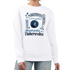 Minnesota Timberwolves G-III 4Her by Carl Banks Women's Collage Team Graphic Fleece Pullover Sweatshirt For Sale