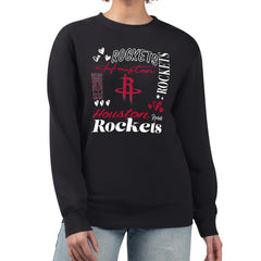 Houston Rockets G-III 4Her by Carl Banks Women's Collage Team Graphic Fleece Pullover Sweatshirt sale New