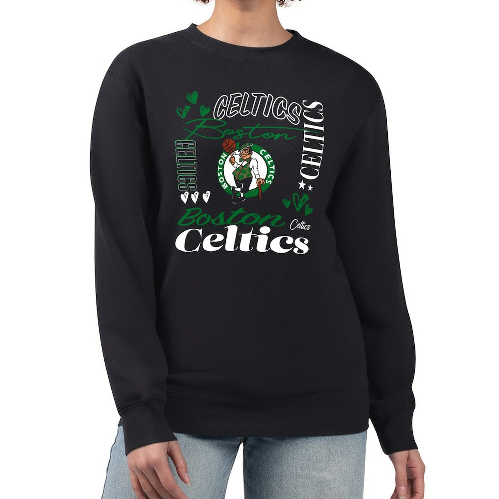Boston Celtics G-III 4Her by Carl Banks Women's Collage Team Graphic Fleece Pullover Sweatshirt Discount