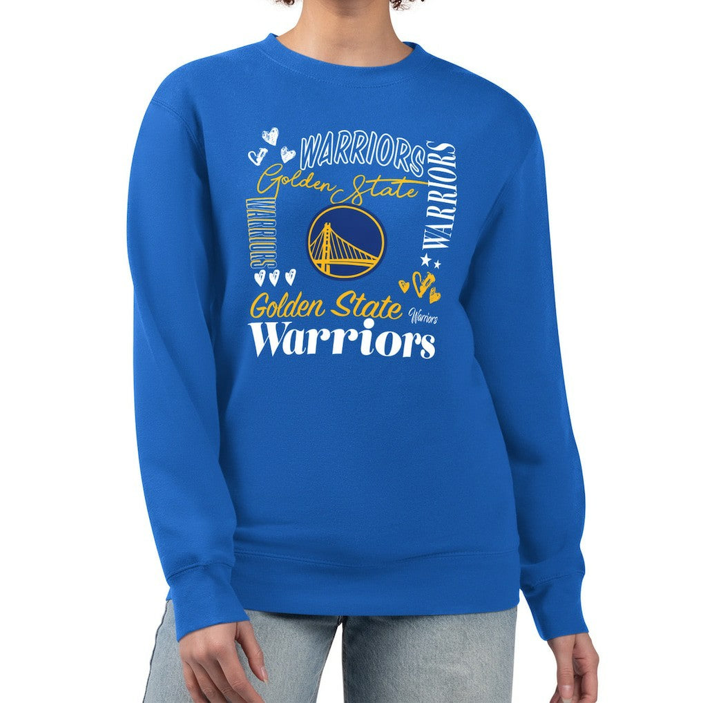 Golden State Warriors G-III 4Her by Carl Banks Women's Collage Team Graphic Fleece Pullover Sweatshirt sale New