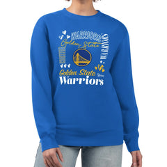 Golden State Warriors G-III 4Her by Carl Banks Women's Collage Team Graphic Fleece Pullover Sweatshirt sale New