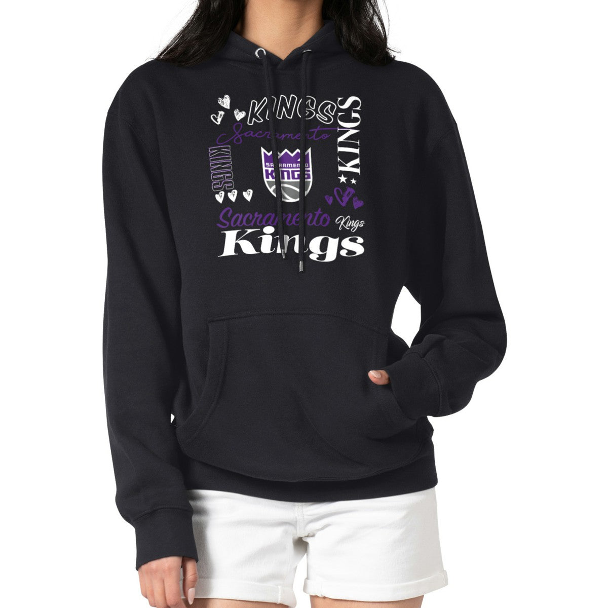 Sacramento Kings G-III 4Her by Carl Banks Women's Team Collage Graphic Fleece Pullover Hoodie For Sale