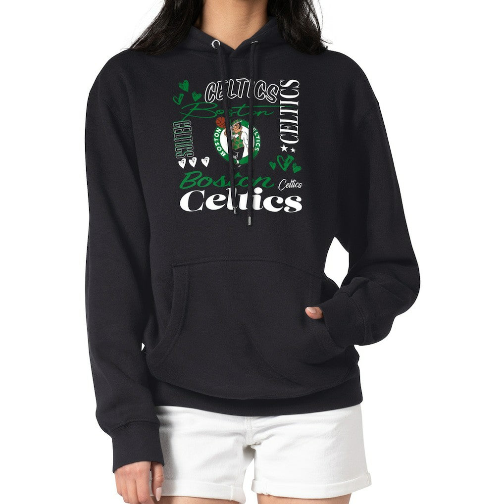 Boston Celtics G-III 4Her by Carl Banks Women's Team Collage Graphic Fleece Pullover Hoodie For Sale