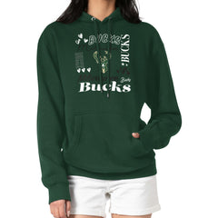 Milwaukee Bucks G-III 4Her by Carl Banks Women's Team Collage Graphic Fleece Pullover Hoodie On Sale
