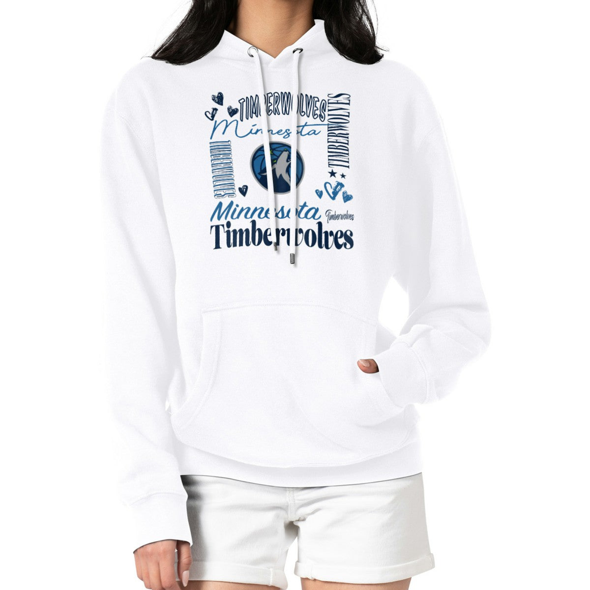 Minnesota Timberwolves G-III 4Her by Carl Banks Women's Team Collage Graphic Fleece Pullover Hoodie Discount