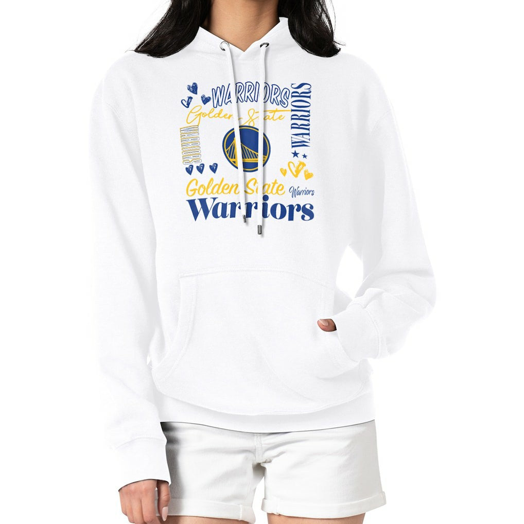 Golden State Warriors G-III 4Her by Carl Banks Women's Team Collage Graphic Fleece Pullover Hoodie sale On Sale