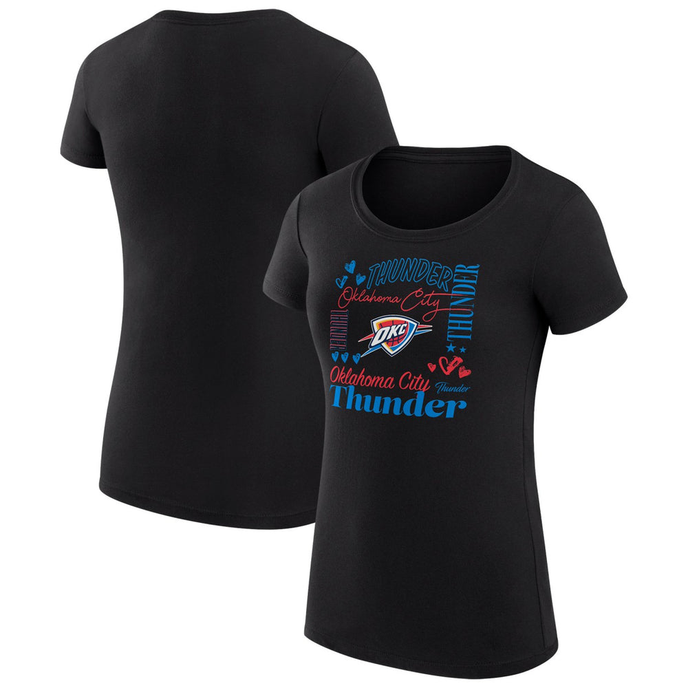Oklahoma City Thunder G-III 4Her by Carl Banks Women's Super-Slim Fit Lightweight Team Name Collage Graphic T-Shirt Discount