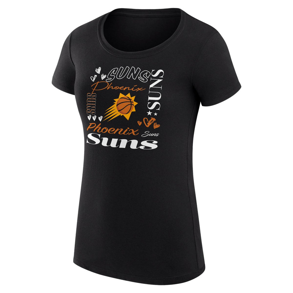 Phoenix Suns G-III 4Her by Carl Banks Women's Super-Slim Fit Lightweight Team Name Collage Graphic T-Shirt Outlet