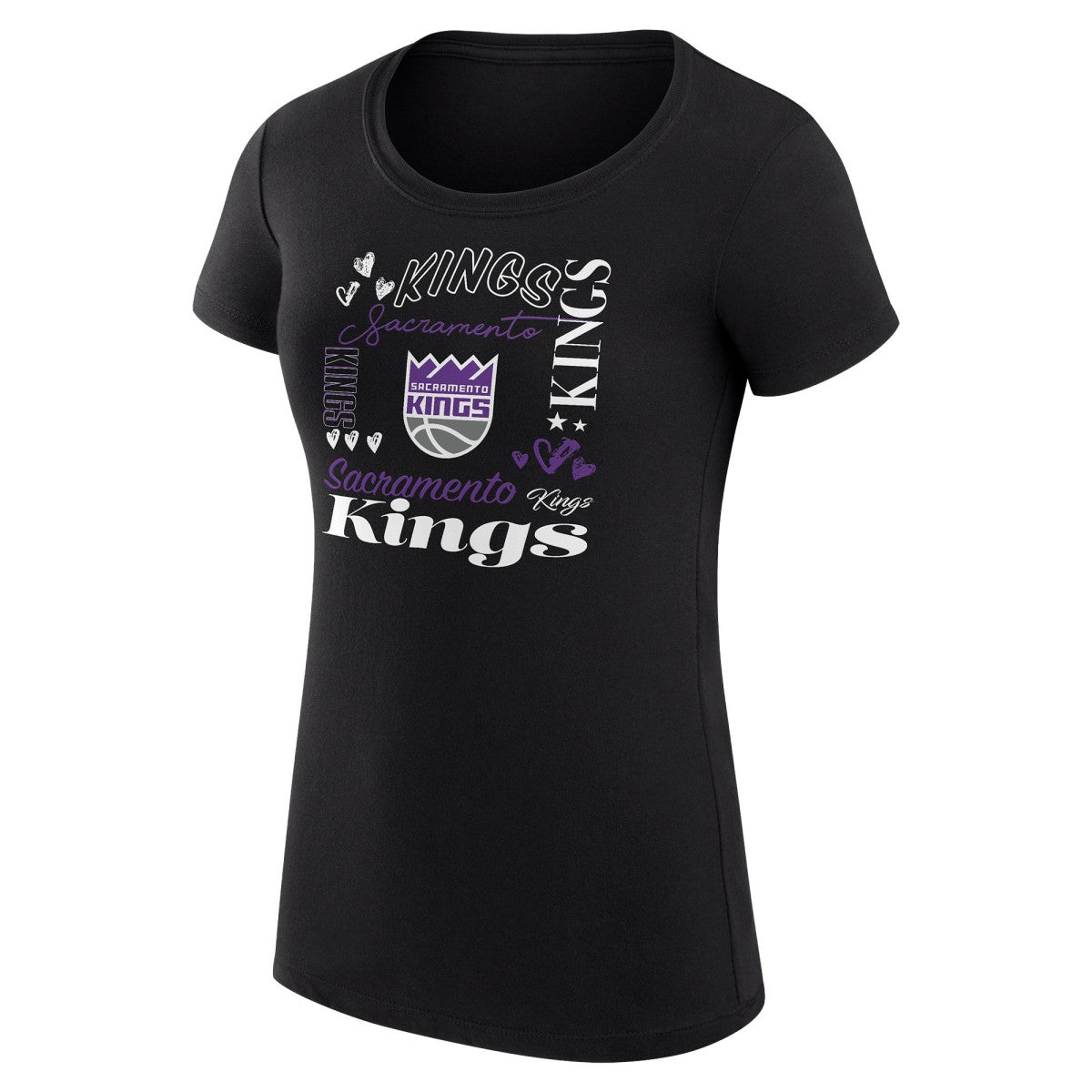 Sacramento Kings G-III 4Her by Carl Banks Women's Super-Slim Fit Lightweight Team Name Collage Graphic T-Shirt Online