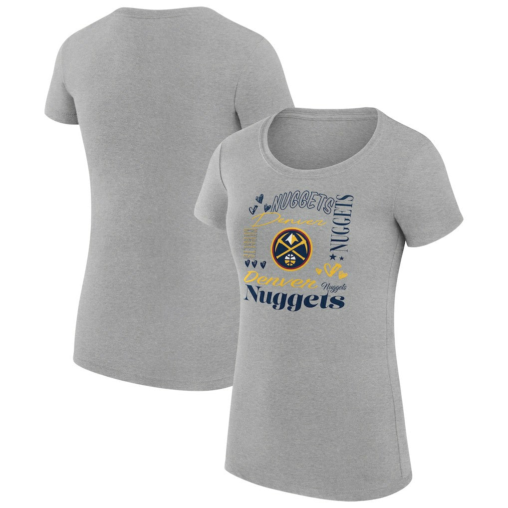 Denver Nuggets G-III 4Her by Carl Banks Women's Super-Slim Fit Lightweight Team Name Collage Graphic T-Shirt sale On Sale