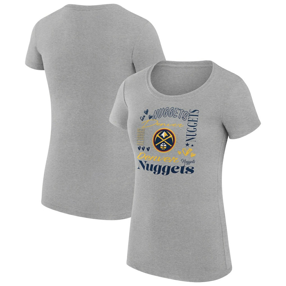 Denver Nuggets G-III 4Her by Carl Banks Women's Super-Slim Fit Lightweight Team Name Collage Graphic T-Shirt sale On Sale