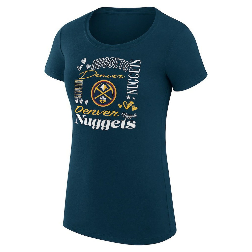 Denver Nuggets G-III 4Her by Carl Banks Women's Super-Slim Fit Lightweight Team Name Collage Graphic T-Shirt sale Online