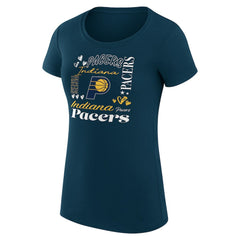 Indiana Pacers G-III 4Her by Carl Banks Women's Super-Slim Fit Lightweight Team Name Collage Graphic T-Shirt Outlet