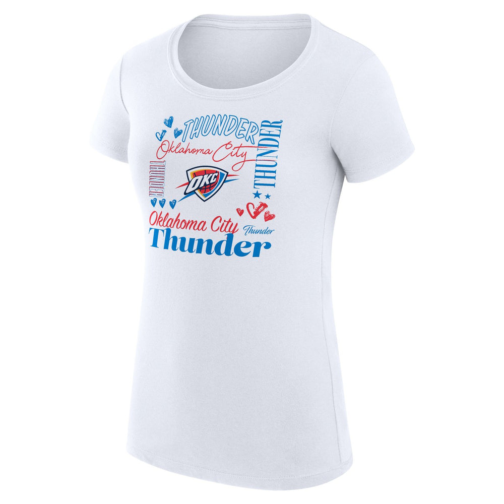 Oklahoma City Thunder G-III 4Her by Carl Banks Women's Super-Slim Fit Lightweight Team Name Collage Graphic T-Shirt Online
