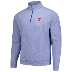Texas Rangers Peter Millar Perth Sugar Stripe Performance Quarter-Zip Top | MLB For sale