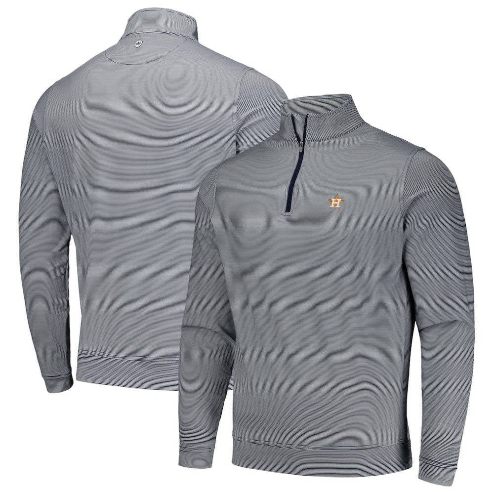 Houston Astros Peter Millar Perth Sugar Stripe Performance Quarter-Zip Top | MLB US
