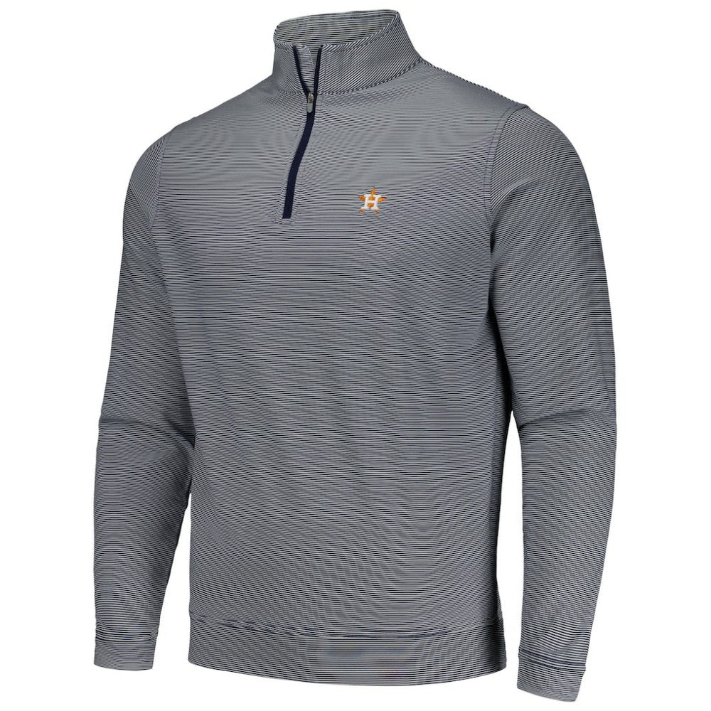 Houston Astros Peter Millar Perth Sugar Stripe Performance Quarter-Zip Top | MLB US