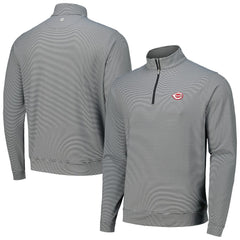 Cincinnati Reds Peter Millar Perth Sugar Stripe Performance Quarter-Zip Top | MLB For sale