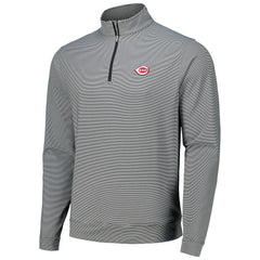 Cincinnati Reds Peter Millar Perth Sugar Stripe Performance Quarter-Zip Top | MLB For sale