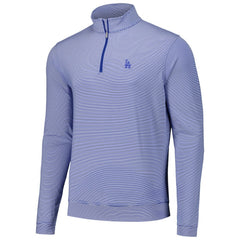 Los Angeles Dodgers Peter Millar Perth Sugar Stripe Performance Quarter-Zip Top | MLB Sale
