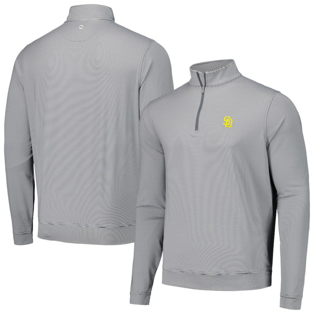 San Diego Padres Peter Millar Perth Sugar Stripe Performance Quarter-Zip Top | MLB For sale