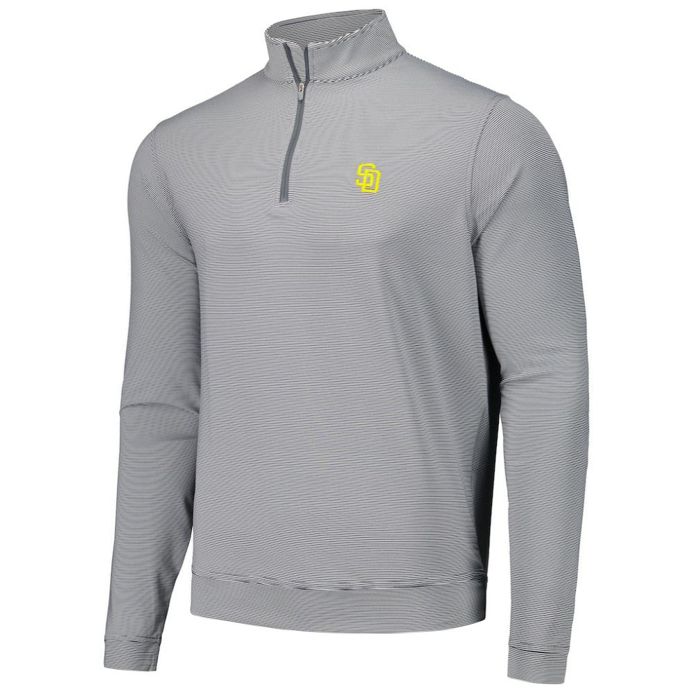 San Diego Padres Peter Millar Perth Sugar Stripe Performance Quarter-Zip Top | MLB For sale