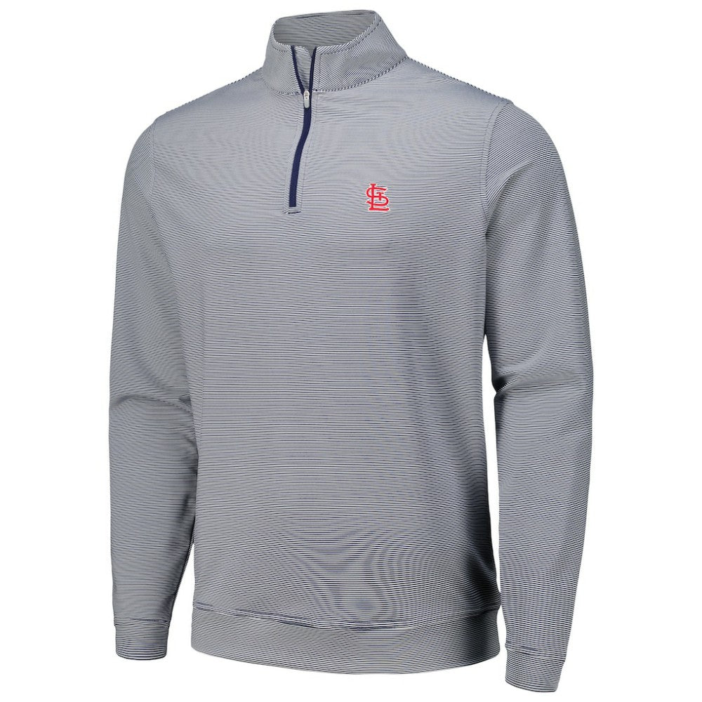 St. Louis Cardinals Peter Millar Perth Sugar Stripe Performance Quarter-Zip Top | MLB Discount