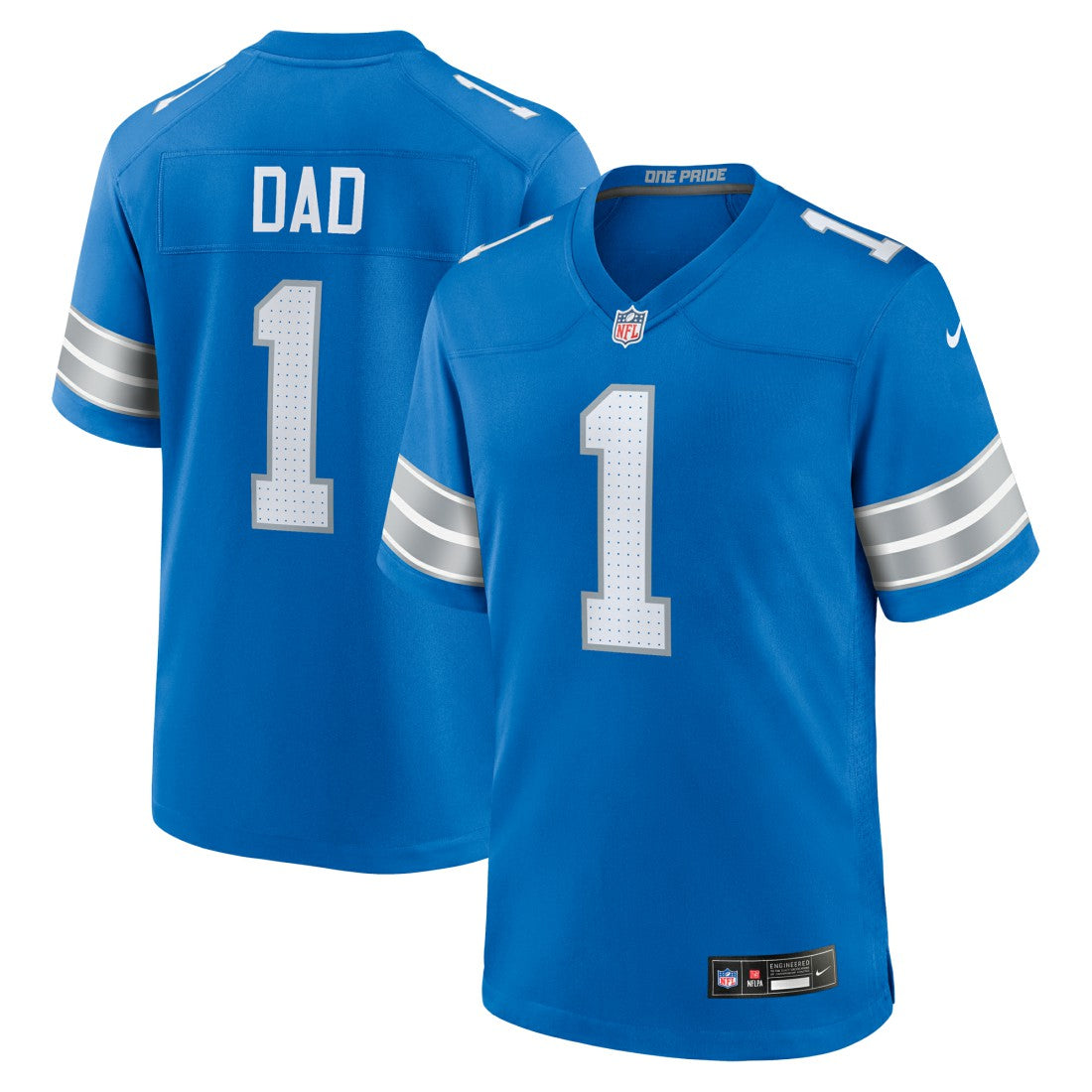 Detroit Lions Nike Number 1 Dad  Game Jersey