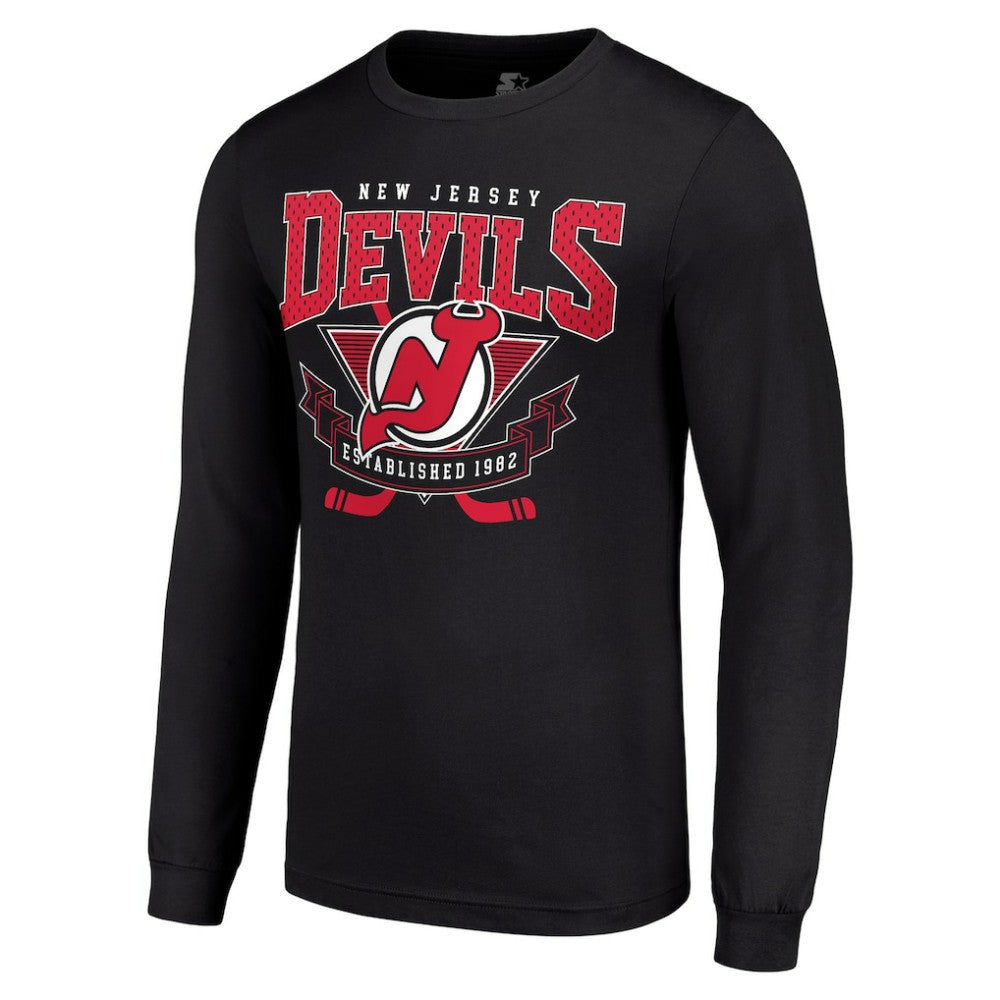New Jersey Devils Starter Team Logo Graphic Long Sleeve T-Shirt For Sale