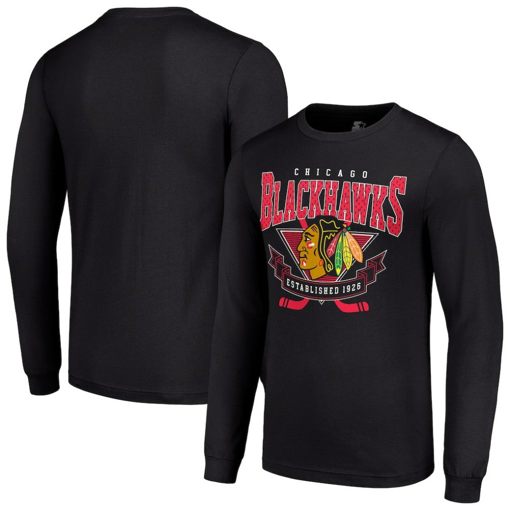 Chicago Blackhawks Starter Team Logo Graphic Long Sleeve T-Shirt Outlet