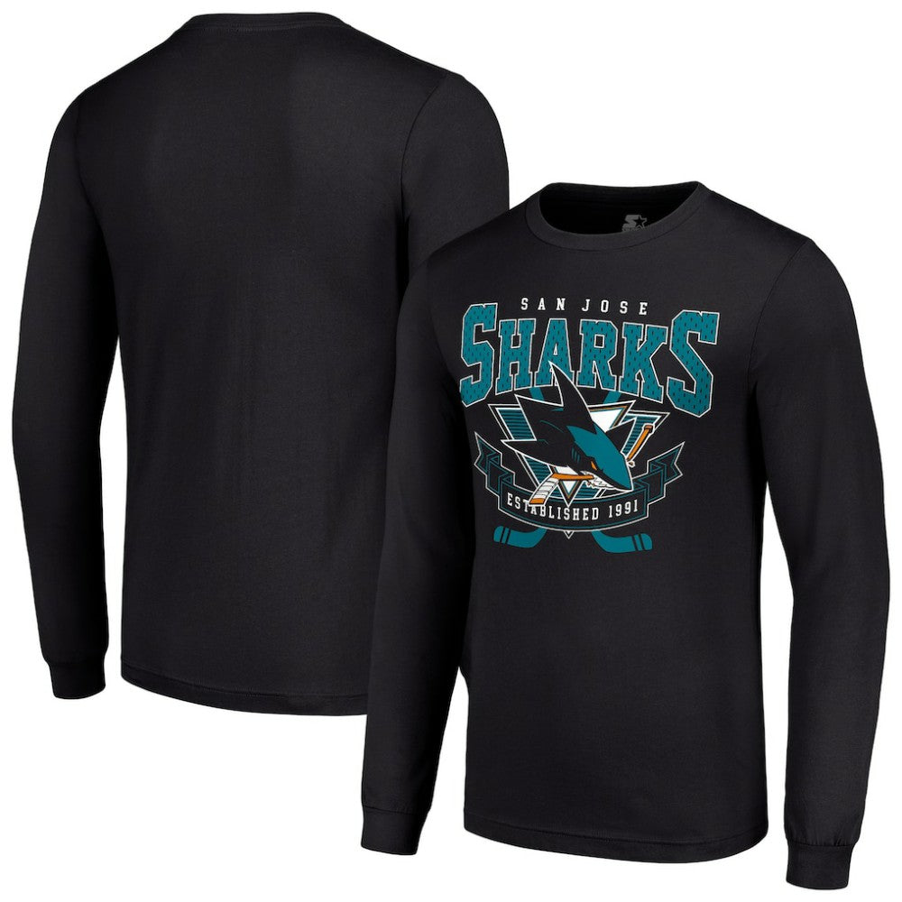 San Jose Sharks Starter Team Logo Graphic Long Sleeve T-Shirt Sale