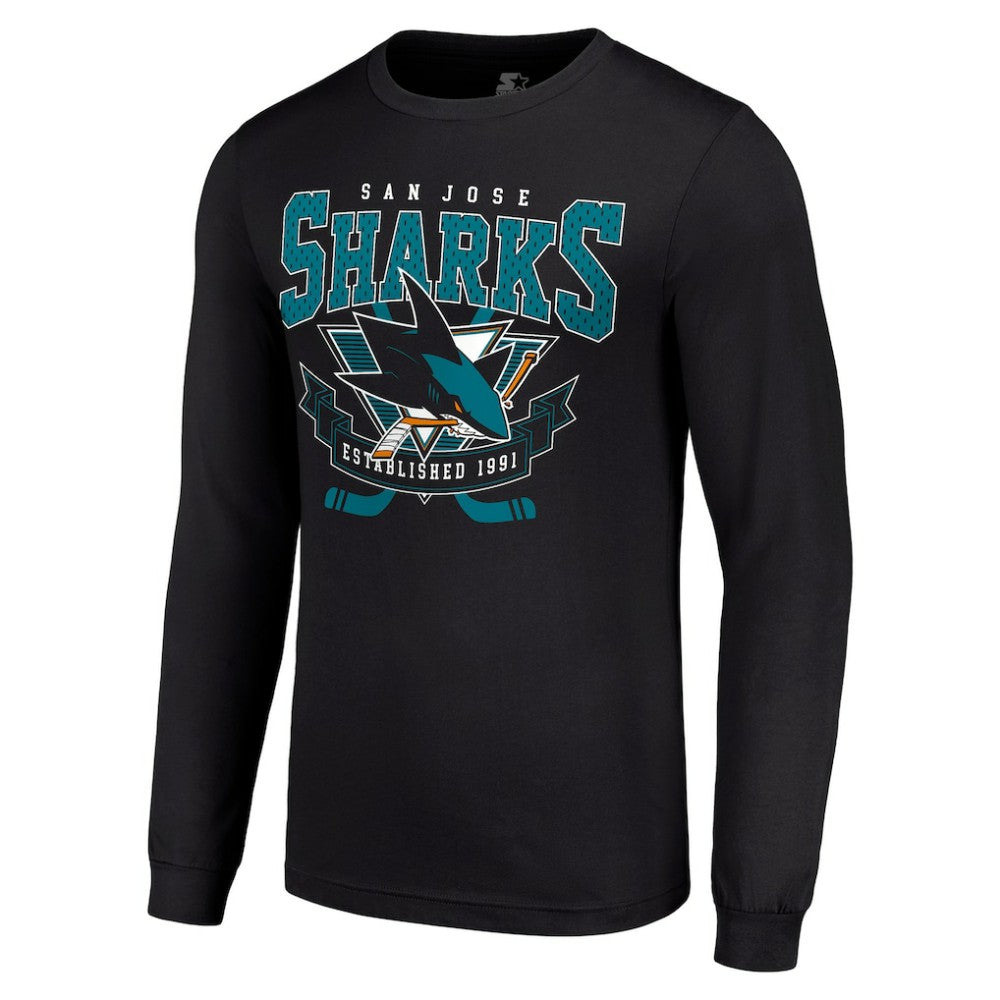 San Jose Sharks Starter Team Logo Graphic Long Sleeve T-Shirt Sale
