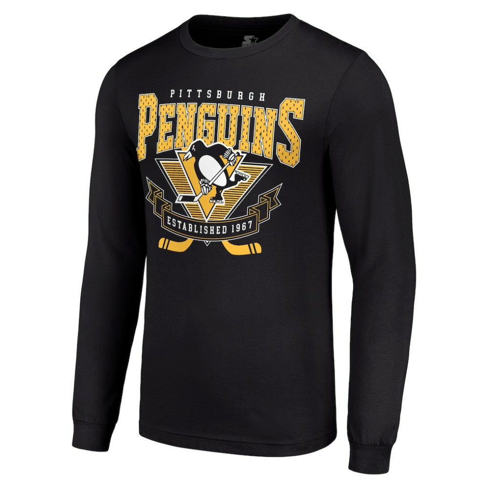 Pittsburgh Penguins Starter Team Logo Graphic Long Sleeve T-Shirt On Sale