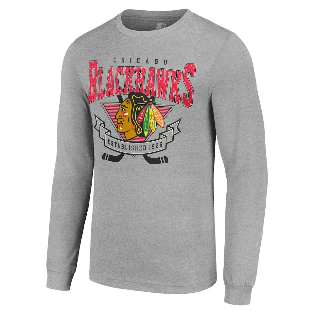 Chicago Blackhawks Starter '80s Inspired Team Logo Long Sleeve T-Shirt Outlet