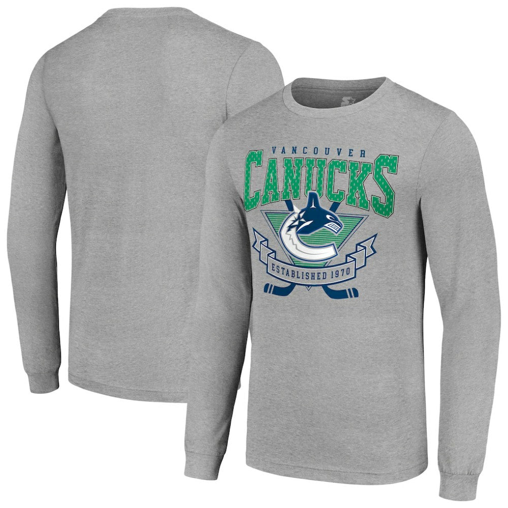 Vancouver Canucks Starter '80s Inspired Team Logo Long Sleeve T-Shirt Outlet
