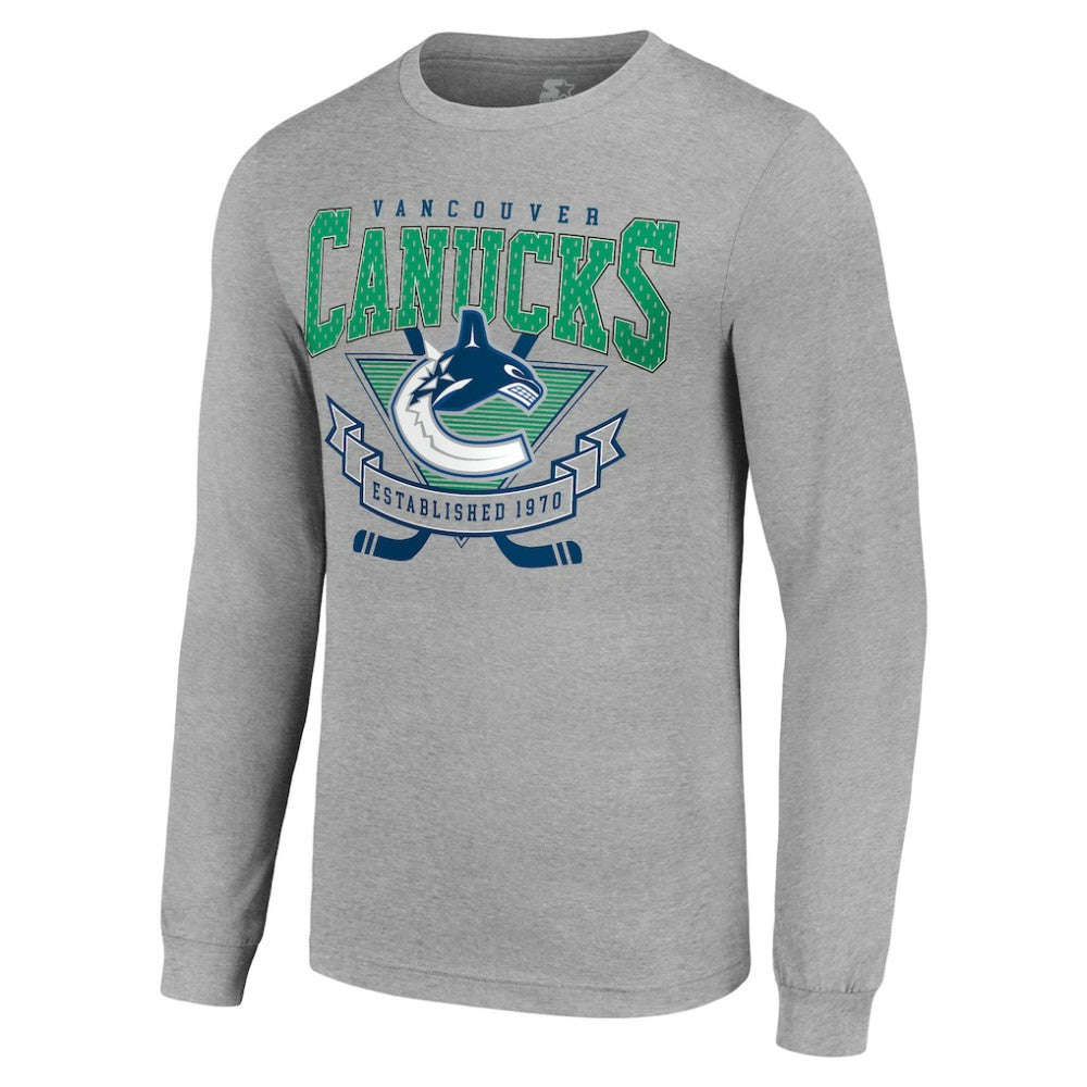 Vancouver Canucks Starter '80s Inspired Team Logo Long Sleeve T-Shirt Outlet