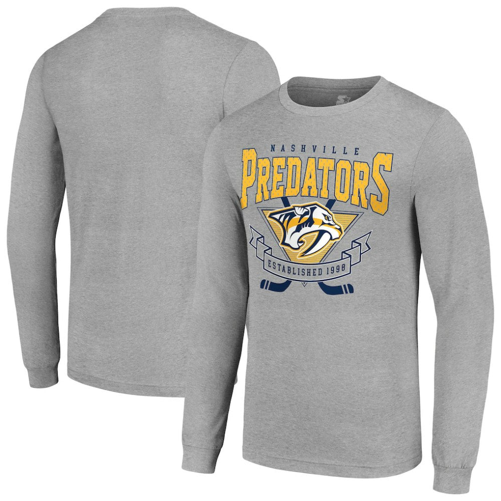 Nashville Predators Starter '80s Inspired Team Logo Long Sleeve T-Shirt Discount