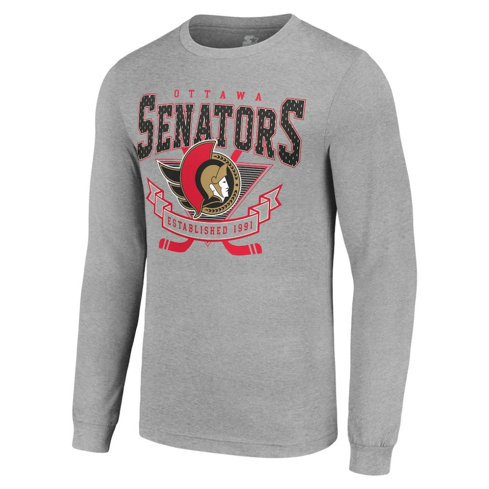 Ottawa Senators Starter '80s Inspired Team Logo Long Sleeve T-Shirt Discount