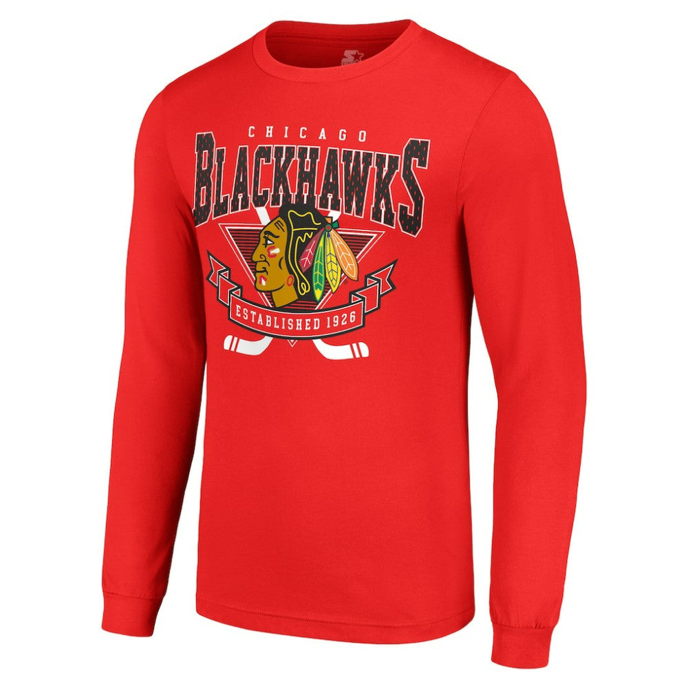 Chicago Blackhawks Starter Team Logo Graphic Long Sleeve T-Shirt For Sale