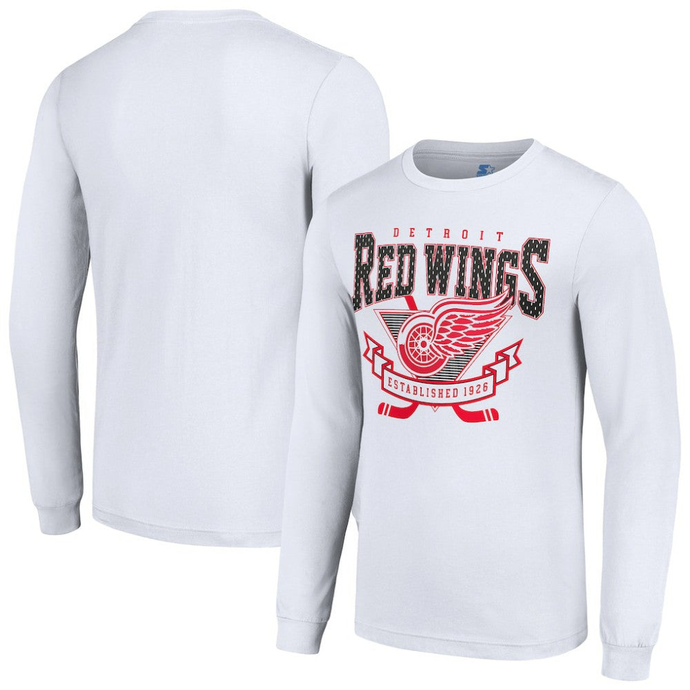 Detroit Red Wings Starter Team Logo Graphic Long Sleeve T-Shirt For Sale