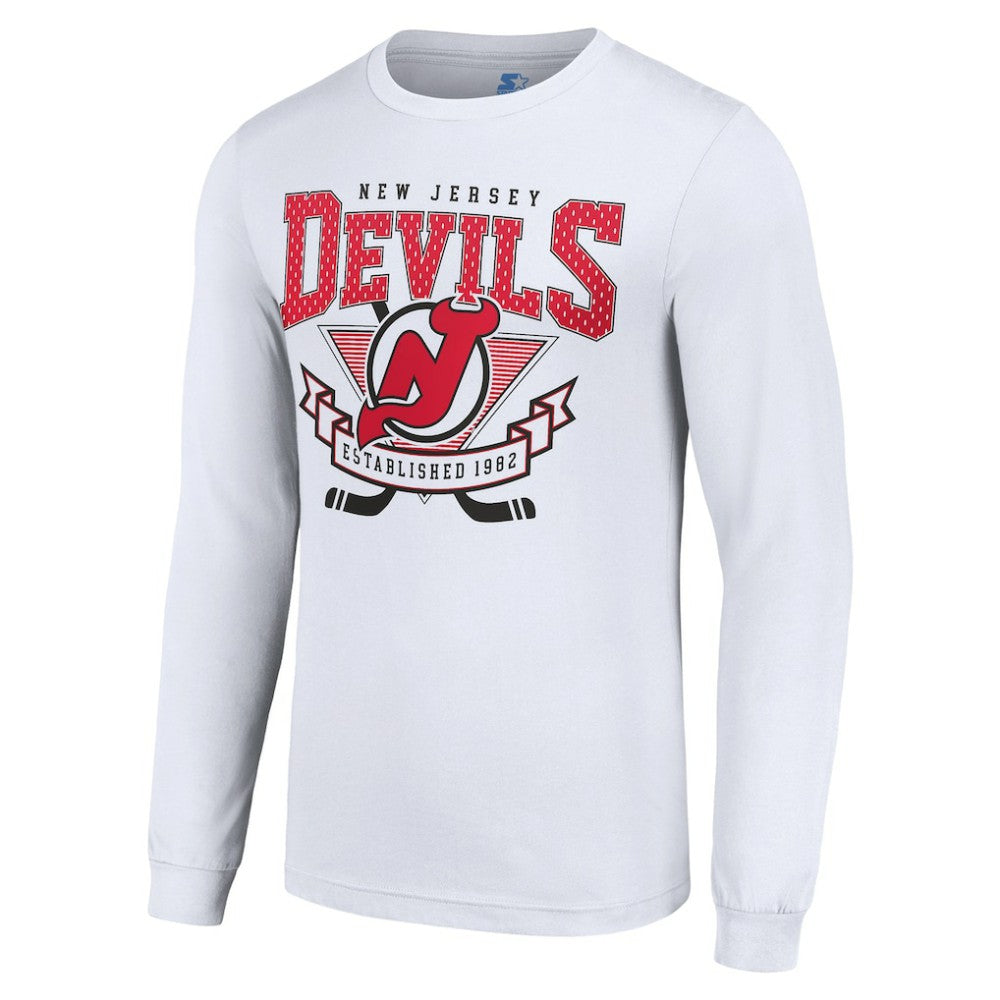 New Jersey Devils Starter Team Logo Graphic Long Sleeve T-Shirt On Sale