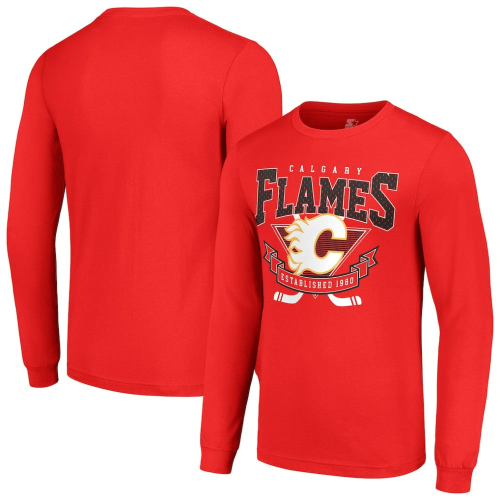 Calgary Flames Starter Team Logo Graphic Long Sleeve T-Shirt Outlet