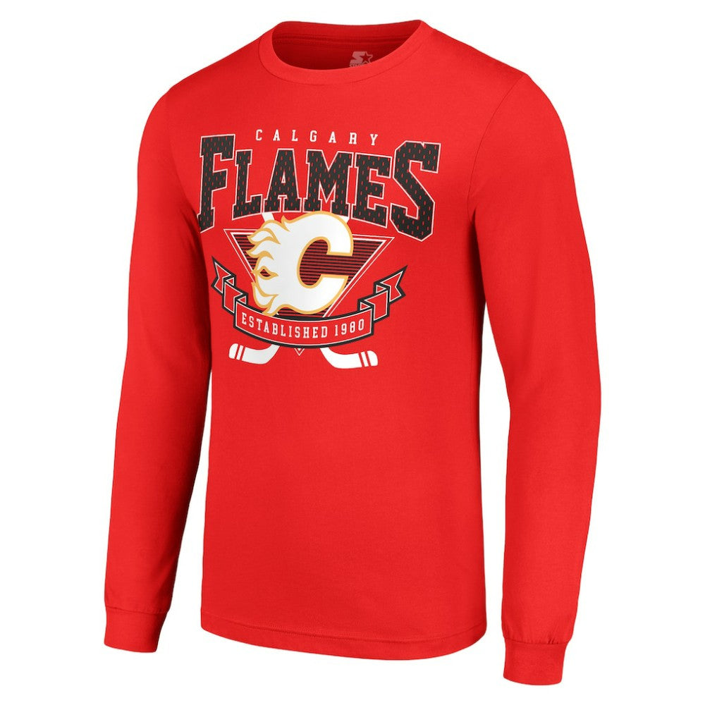 Calgary Flames Starter Team Logo Graphic Long Sleeve T-Shirt Outlet