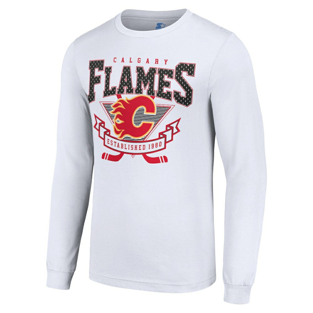 Calgary Flames Starter Team Logo Graphic Long Sleeve T-Shirt For Sale