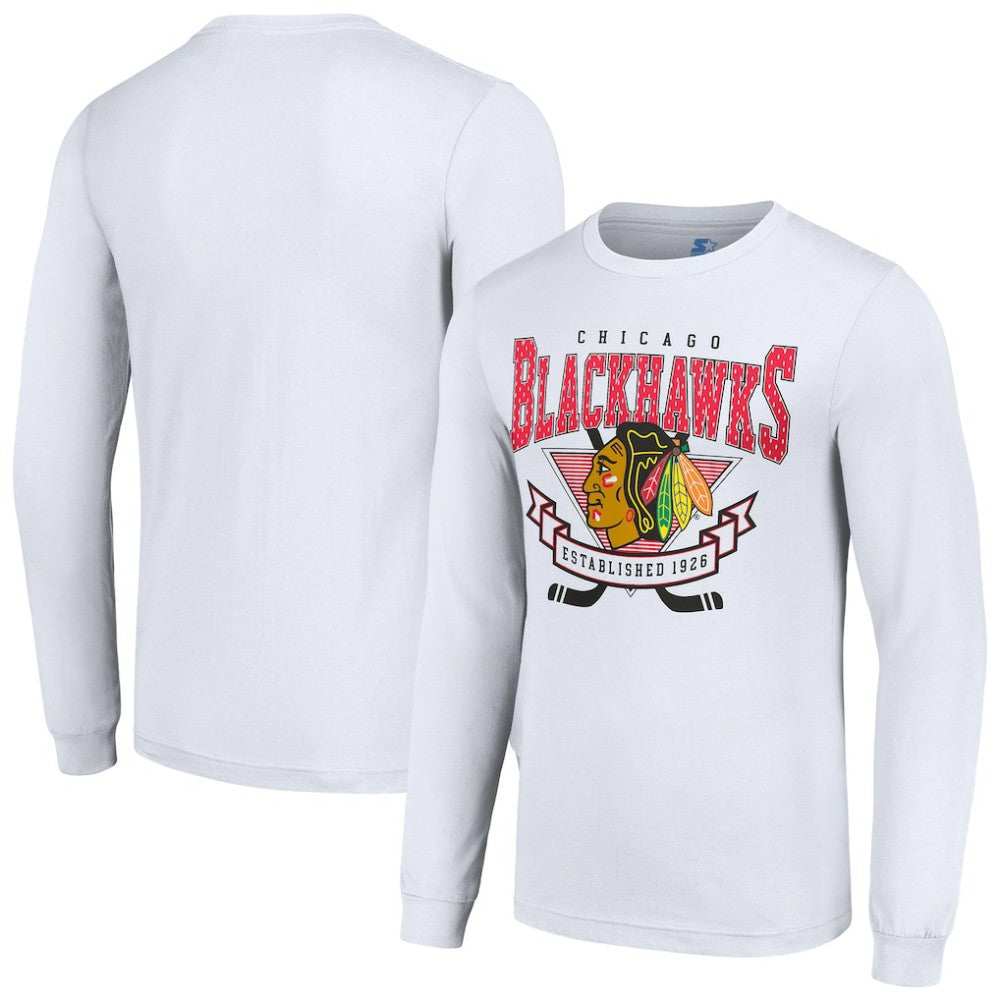 Chicago Blackhawks Starter Team Logo Graphic Long Sleeve T-Shirt For Sale
