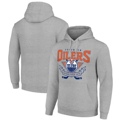 Edmonton Oilers Starter Team Logo Graphic Fleece Tri-Blend Pullover Hoodie Outlet
